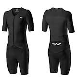 Lo.gas Herren Pro Trisuit Kurzarm Triathlonanzug für Ironman-Rennen und Triathlon-Wettkämpfe - Hochwertiger Triathlon-Anzug für Herren Schwarz M