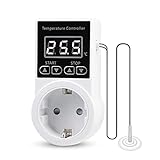 Thermostat Steckdosen Digital Temperaturregler: Heizungsthermostat mit NTC-Sonde für Heizung Heizgeräte, Digital Thermostat Steckdose für Gewächshaus, Aquarium Heizung Kühlen (1)