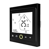 Thermostat Heizung Digital, Intelligenter Wasser-/elektrischer Fußbodenheizungs-Thermostat-Kesseltemperaturregler, programmierbarer Wandthermostat für Heizung und Kühlungssysteme,5A(Schwarz)