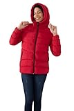 Damen Winterjacke, Pufferjacke mit verstellbarer Kapuze. Wasserabweisend, Winddicht (DE/NL/SE/PL, Alphanumerisch, XXL, Regular, Regular, Rot)