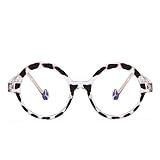 AOOLIA Runde Leoparden Brille Lesebrille Blaulichtfilter fur Damen Herren Federscharnier Brille Anti-Müdigkeit Blendfreie UV Lesehilfe (Leopard, 1, Dioptrien)