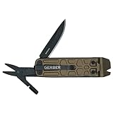Gerber Multi-Tool mit 7 Funktionen, Messer mit glatter Klinge und Gürtelclip, Lockdown Slim Pry, Gusseisen/5Cr15MoV, Bronze, 30-001737
