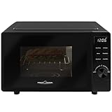 ProfiCook Mikrowelle mit Grill 20L | Mikrowelle ohne Drehteller für gleichmäßige Wärmeverteilung | Mikrowelle schwarz mit Timer und Auftaufunktion | inkl. Grillrost: 23 x 20cm,1150W | PC MWG 1278