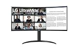 LG UltraWide 21:9 Curved QHD Monitor 34WR55QC-B - 34 Zoll, HDR10, PBP-Modus, OnScreen Control, AMD FreeSync, 100Hz, USB-C, Höhenverstellung (110mm) - Schwarz