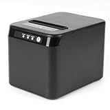 Bisofice Bondrucker 80mm Thermobondrucker unterstützt ESC/POS, Belegdrucker Quittungsdrucker POS Drucker unterstützt automatisches Schneiden, Schwarz (200 mm/s, USB + Ethernet-Anschluss)