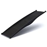 PETGARD XXL 3-Fach extra breite und klappbare Hunderampe Hunde-Einstiegshilfe Autorampe 1,81 x 50 cm Schwarz Kunststoff 50 kg