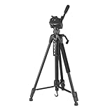 Hama Stativ Kamera Action 3D (Leichtes Fotostativ Inkl. Handy-Halterung, Dreibeinstativ mit 3 Wege Kopf, Spiegelreflexkamera Stativ passend für Videokamera), Schwarz, 153 cm