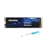 Ediloca EN705 SSD 1 TB PCIe Gen4, NVMe M.2 2280, 3D NAND TLC, bis zu 5000 MB/s, internes Solid-State-Laufwerk, dynamischer SLC-Cache, kompatibel mit PS5, Laptops und PC-Desktops