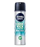 NIVEA MEN Cool Kick Fresh Deo Spray (150 ml), Deodorant schützt 48h gegen Schweiß und Körpergeruch, Antitranspirant mit Kaktuswasser und leichter Formel