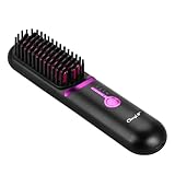 CkeyiN Pro Glättbürste Kabellos, 5200mAh Haarglätter Bürste Kabellose Glättbürste, Mini Glättungsbürste Tragbare Glätteisen für Reise, Professioneller Haarglätter zum Glätten