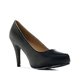 Andres Machado - AM293 - Schöne Pumps aus verschiedenen Materialien mit 9 cm Absatz.EU 32 bis 35 und 42 bis 45, Schwarz, 42 EU