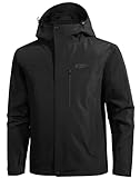 Pioneer Camp Herren Regenjacke Wasserdicht Atmungsaktiv Outdoor Jacke Mit Kapuze 4 Taschen Schwarz L