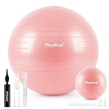 PhysKcal 65cm Pink Dicker Gymnastikball und 23 cm Pilatesball Set, Anti Burst Gymnastikball, Anti-Rutsch-Sitzball, Balanceball, Yogaball für Zuhause, Fitnessstudio und Büro