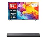 TCL 85V6B 85 Zoll 4K UHD TV, HDR10+, Dolby Vision, Smart TV unterstützt von Google TV Soundbar S45HE, 2.0-Kanäle, Dolby Atmos All-in-One