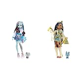 Monster High Cleo de Nile Puppe - Königliches Outfit & Frankie Puppe - Elektrisierende Mode, Voltageous College-Jacke, gruseliges Zubehör, Flexibler Körper, für Kinder ab 6 Jahren, HHK53