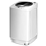 DREAMADE Waschvollautomat Waschmaschine 3,5kg, Miniwaschmaschine mit Schleuder,Toplader, Pump,6 Model, Miniwaschmaschine vollautomatisch, Weiß