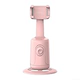 360° Auto Face Tracking Gimbal, Desktop-Selfie-Stabilisator, verstellbarer Winkel, Anti-Shake, 1200 mAh Akku, für reibungslose Videoaufnahmen (Rosa)