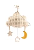 Spieluhr groß Wolke Ecru zum Anbinden, Baby Einschlafhilfe mit integriertem Spielwerk zum Aufziehen, Melodie: Brahms Wiegenlied, ab Geburt für Mädchen und Jungen