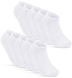 Herren & Damen Sneaker Socken 39-42 Weiß Baumwolle Unisex 10 Paar Weiße Sneakersocken 39-42 Sportsocken 16510 WP (Weiß 39-42)