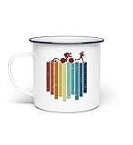 Generisch Retro Training Triathlonrad Triathlet Profi Triathlon - Emaille Tasse -Einheitsgröße-White