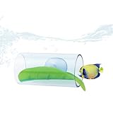 LuckyOpt Betta Fisch Acryl Rohr Tunnel, Habitat mit Saugnäpfen Spielzeug Versteck Tube für Beobachtung Kleine Fisch Garnelen (Blue)
