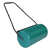 XMTECH Rasenwalze 57cm 46L gepolsterter Griff, befüllbar mit Sand oder Wasser, Ø 31 cm, Handwalze Rasenroller Walze, Grün