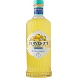 Limoncello Benvenuti 70 cl - Likör aus Schalen sizilianischer Zitronen, Natürliches Rezept, ohne Farbstoffe und künstliche Aromen. 28% vol.