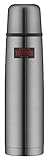 THERMOS LIGHT & COMPACT BEVERAGE BOTTLE 1l, stone grey, Thermosflasche Edelstahl, Isolierflasche grau mit Trinkbecher, 24 h heiß / 24 h kalt, spülmaschinenfest, absolut dicht, BPA-frei