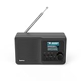 Hama DAB Radio Digitalradio mit Bluetooth und Akku DR5BT (Tragbare Box, mobiles Radio mit DAB/DAB+/FM, Farbdisplay, einfache Bedienung, USB-C, 8h Spielzeit, klein, Aux) schwarz