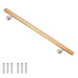 Buche Holz Handlauf Treppengeländer Geländer für Treppe Treppe Wandhandlauf Wand Treppe seitliche Montage Auswahl Länge 80-500 cm, Länge:80 cm