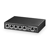 Binardat 6 Port 10G PoE Switch, 4 x 2.5G RJ-45 Base-T PoE Ports, 2 x 10G RJ-45 Ports, Web Managed/Unmanaged, IEEE8023af/at PoE 65W, Metall Lüfterloser Desktop/Wallmount Network Switch