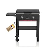 Nexgrill 2-Brenner Plancha Gasgrill – Kompakter Standgrill mit porzellanbeschichteter Grillplatte – Ideal für Garten, Balkon & Outdoor BBQ