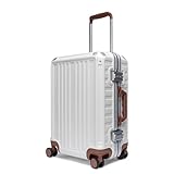 CLUCI Handgepäck 100% PC Kein Reißverschluss Koffer Aluminiumrahmen Hartschalenkoffer Koffer Gepäck mit TSA-Schloss, 50,8 cm Handgepäck, Beige / Braun