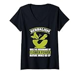Kräuterkunde war die Erdung der Blumenkräuter-Liebhaber Kräuterkunde T-Shirt mit V-Ausschnitt