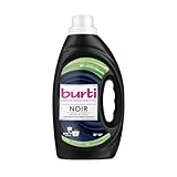 burti NOIR Feinwaschmittel – Black Waschmittel flüssig ohne Bleichmittel & Weichspüler - Fleckenentferner - 29 Wäschen – Farb- & Faserschutz für dunkle Textilien