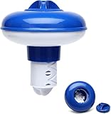 Dosierschwimmer, Einstellbarer Dosierer zur Chlorzugabe für Pools, Pool Dosieranlage ideal für 20g Mini-Tabs I Hochwertiger Chlor Schwimmer mit Verstellring in 4-Stufen
