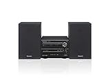Panasonic SC-PM250BEGK Mikro-HiFi-System mit 2 Kanälen, digitales DAB+-Radio, CD-Player, Bluetooth, USB, hohe Audio-Qualität, satte Bässe und klarer Klang, kompaktes und Elegantes Design, Schwarz
