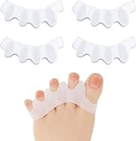 Giantree 4 Stück Silikon Zehenspreizer für alle Zehen, Fußzehen Spreizer Zehentrenner für Bunion Korrektur Zehen überlappende Zehen Gemilderte Fußschmerz Weiß