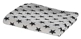 Kerbl Hundedecke Stella mit Sternenmuster, Kuscheldecke für Körbchen / Sofa / Bett, Fleecedecke, 140 x 100 cm, Grau