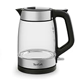 Tefal KI6058 Glas Wasserkocher Wasserkocher Messstreifen 1,7 Liter Fassungsvermögen Leicht zu reinigen Schwarz