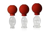 Lauschaer Glas 3er Schröpfglas Set mit Ball 15-20-25mm zum professionellen, medizinischen, feuerlosen Schröpfen mundgeblasen, handgeformt, Schröpfglas, Schröpfgläser