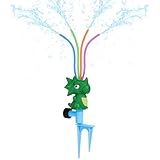 MoKo Wassersprinkler für Kinder, Dinosaurier Outdoor Wasserspielzeug, Schwimmbad Spielzeug mit 4 Flexiblen Schläuchen, Sommerspaß-Wasserspielzeug für Garten, Garten, Pool, 1 Packung, Grün