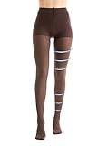 Gi&Gi Kompressionsstrumpfhose mit abgestufter Kompression, 140 DEN 18-21 MMHG, Klasse 1, formende Socken für Damen, aus blickdichter Mikrofaser, braun, S