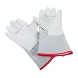 Homoyoyo 1Paar Wasserdichte Winter Arbeitshandschuhe für Herren Strapazierfähigem Rindsleder Isolierte Schutzhandschuhe für Wetter und Kühllager und Langlebig