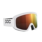 POC Opsin - Allround-Brille für Skifahren und Snowboarden für optimale Sicht bei jeder Wetterlage, Hydrogen White/Partly Sunny Orange