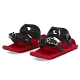 Snowfeet X - Mini Short Skiskates für Snow Pro Version | Ski für Winterschuhe | Kurze Snowskates Snowblades Skiboards | Das echte Original (RED)