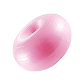 Abaodam Yoga Donut Ball Aufblasbarer Fitnessball Burst Design für Sicheres Training Luftpumpe für Yoga Stretching und Balance Übungen Hellrosa