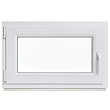 Kellerfenster - Kunststoff - Fenster - innen weiß/außen weiß - BxH: 50 x 40 cm - 500 x 400 mm - DIN Links - 2 fach Verglasung - 60 mm Profil