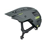 ABUS MTB-Helm MoDrop MIPS - robuster Fahrradhelm mit Aufprallschutz für Mountainbiker - individuelle Passform - Unisex - Grau Matt, Größe: L (57-61 cm)