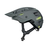 ABUS MTB-Helm MoDrop MIPS - robuster Fahrradhelm mit Aufprallschutz für Mountainbiker - individuelle Passform - Unisex - Grau Matt, S